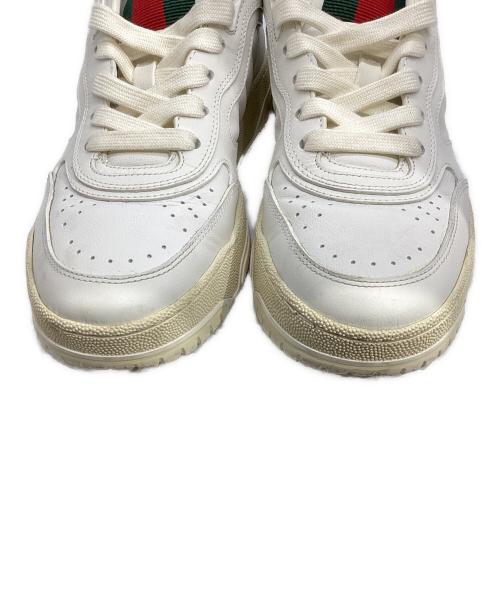 GUCCI（グッチ）GUCCI (グッチ) Re-Web リウェブ レザースニーカー　785728 ホワイト サイズ:US7の古着・服飾アイテム