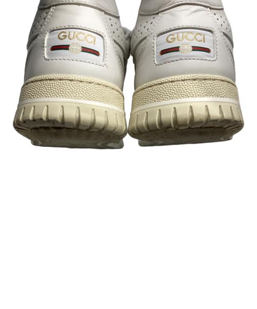 GUCCI（グッチ）GUCCI (グッチ) Re-Web リウェブ レザースニーカー　785728 ホワイト サイズ:US7の古着・服飾アイテム