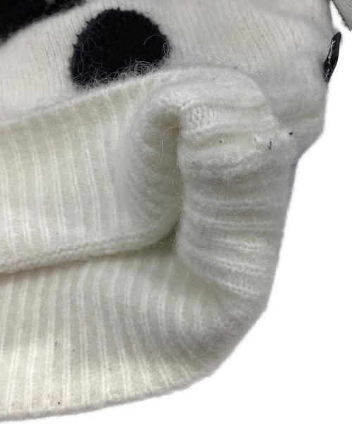 stussy（ステューシー）stussy (ステューシー) DICE FUZZY CREW KNIT ブラック×ホワイト サイズ:Mの古着・服飾アイテム