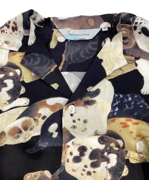 NIPOALOHA（二ポアロハ）NIPOALOHA (二ポアロハ) アロハシャツ ブラック サイズ:2の古着・服飾アイテム