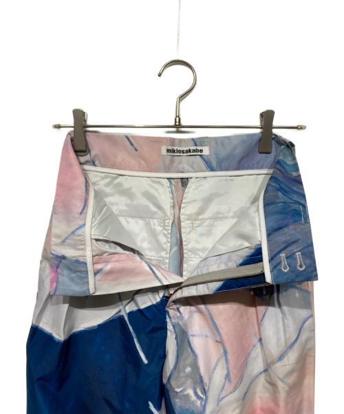 Mikio Sakabe（ミキオサカベ）Mikio Sakabe (ミキオサカベ) タカノ綾 (タカノアヤ) アートプリントパンツ ブルー×ピンク サイズ:Sの古着・服飾アイテム