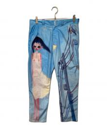Mikio Sakabe×タカノ綾（ミキオサカベ×タカノアヤ）の古着「アートプリントパンツ」｜ブルー