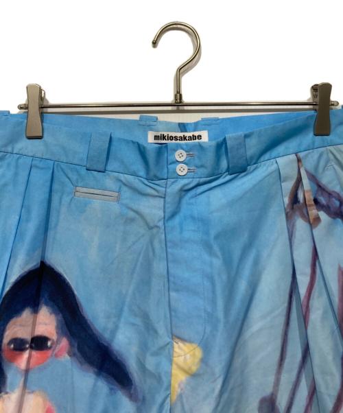 Mikio Sakabe（ミキオサカベ）Mikio Sakabe (ミキオサカベ) タカノ綾 (タカノアヤ) アートプリントパンツ ブルー サイズ:Mの古着・服飾アイテム