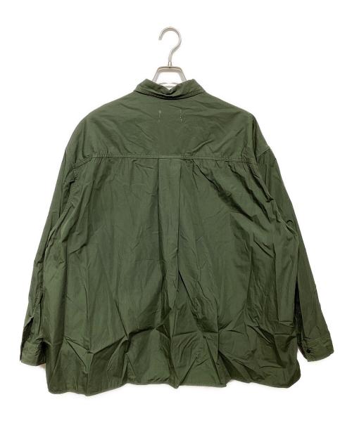 Graphpaper（グラフペーパー）Graphpaper (グラフペーパー) 22SS Garment Dyed Poplin Fatigue Shirt グリーン サイズ:Freeの古着・服飾アイテム