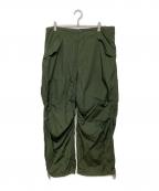 Graphpaperグラフペーパー）の古着「22SS Garment Dyed Poplin Millitary Pants」｜グリーン