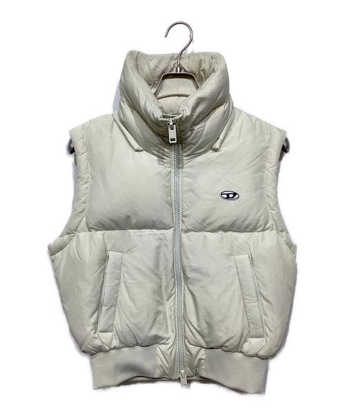 DIESEL（ディーゼル）DIESEL (ディーゼル) W-PEYT-SSL ダウンベスト クリーム サイズ:40の古着・服飾アイテム