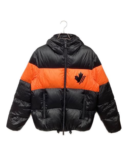 DSQUARED2（ディースクエアード）DSQUARED2 (ディースクエアード) Nylon Hooded Puffer ブラック×オレンジ サイズ:50の古着・服飾アイテム
