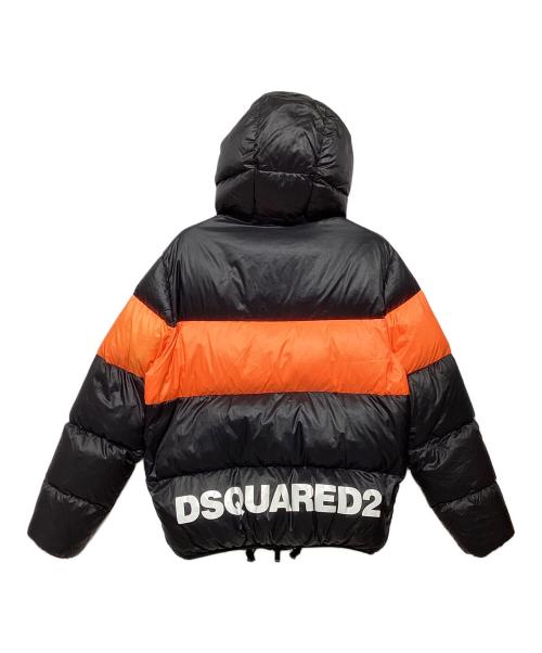DSQUARED2（ディースクエアード）DSQUARED2 (ディースクエアード) Nylon Hooded Puffer ブラック×オレンジ サイズ:50の古着・服飾アイテム