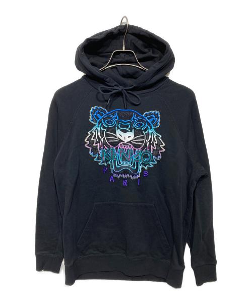 KENZO（ケンゾー）KENZO (ケンゾー) タイガーロゴ刺繍パーカー ブラック サイズ:Sの古着・服飾アイテム