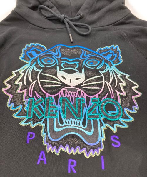 KENZO（ケンゾー）KENZO (ケンゾー) タイガーロゴ刺繍パーカー ブラック サイズ:Sの古着・服飾アイテム