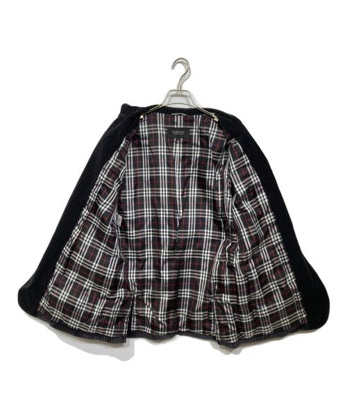 BURBERRY BLACK LABEL（バーバリーブラックレーベル）BURBERRY BLACK LABEL (バーバリーブラックレーベル) ベロア ストライプ テーラードジャケット ブラック サイズ:Lの古着・服飾アイテム