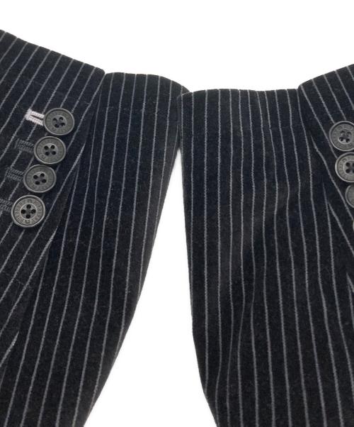 BURBERRY BLACK LABEL（バーバリーブラックレーベル）BURBERRY BLACK LABEL (バーバリーブラックレーベル) ベロア ストライプ テーラードジャケット ブラック サイズ:Lの古着・服飾アイテム