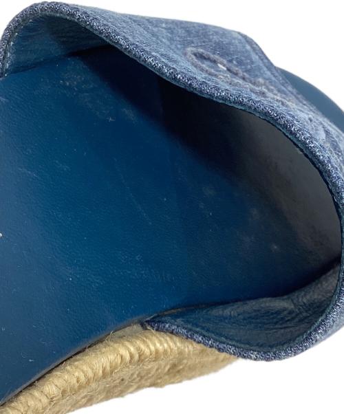 PRADA（プラダ）PRADA (プラダ) エスパドリーユ デニム サンダル ブルー×ベージュ サイズ:37 1/2の古着・服飾アイテム