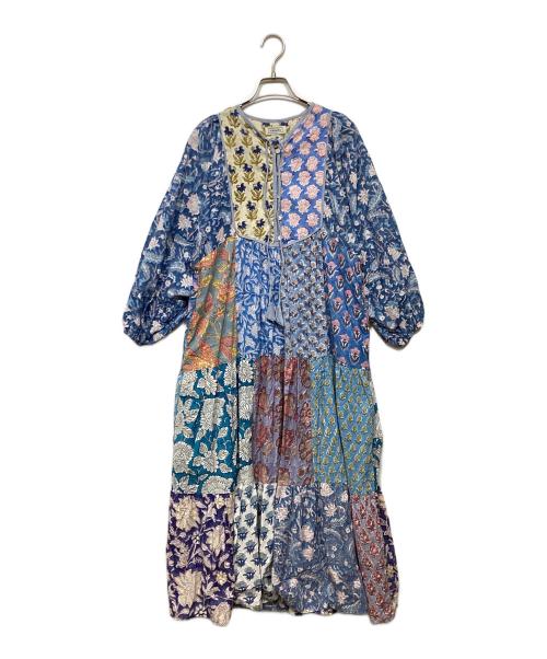 saruche（サルーチェ）saruche (サルーチェ) 総柄フラワープリントワンピース ブルー サイズ:-の古着・服飾アイテム