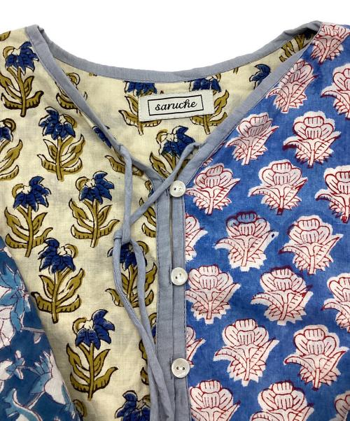saruche（サルーチェ）saruche (サルーチェ) 総柄フラワープリントワンピース ブルー サイズ:-の古着・服飾アイテム
