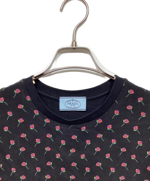 PRADA（プラダ）PRADA (プラダ) フローラル柄Tシャツ ブラック サイズ:Sの古着・服飾アイテム
