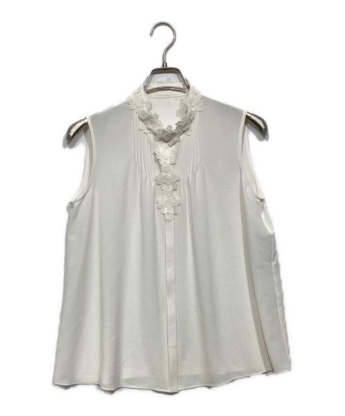 ANAYI（アナイ）ANAYI (アナイ) ジョーゼットフラワーノースリブラウス10251713600 ホワイト サイズ:38 未使用品の古着・服飾アイテム