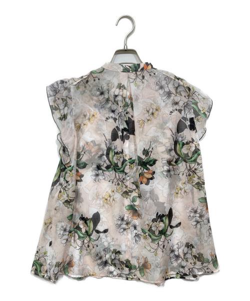 ANAYI（アナイ）ANAYI (アナイ) bouquet プリント ミニフリルブラウス ベージュ サイズ:38 未使用品の古着・服飾アイテム