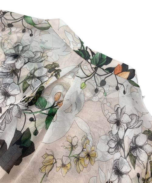 ANAYI（アナイ）ANAYI (アナイ) bouquet プリント ミニフリルブラウス ベージュ サイズ:38 未使用品の古着・服飾アイテム