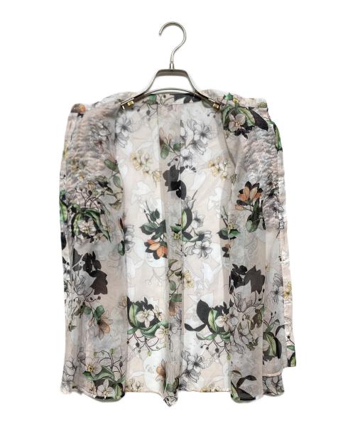 ANAYI（アナイ）ANAYI (アナイ) bouquet プリント ミニフリルブラウス ベージュ サイズ:38 未使用品の古着・服飾アイテム