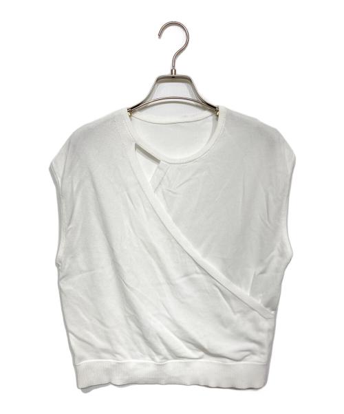 ANAYI（アナイ）ANAYI (アナイ) アシメカシュクールプルオーバー ホワイト サイズ:38の古着・服飾アイテム