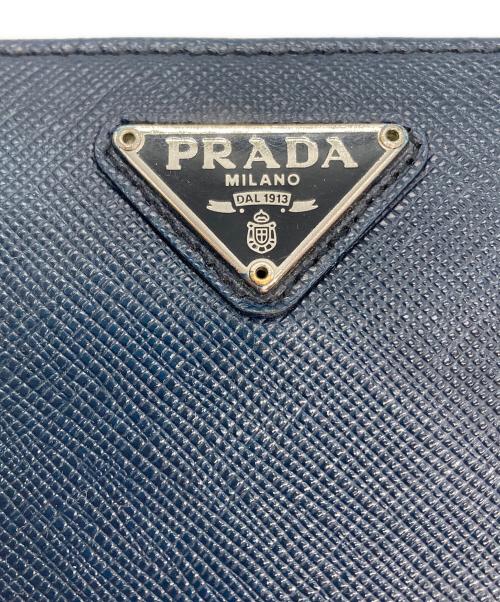 PRADA（プラダ）PRADA (プラダ) サフィアーノ ラウンドファスナー財布 ネイビーの古着・服飾アイテム