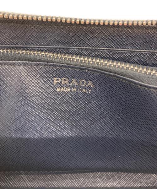 PRADA（プラダ）PRADA (プラダ) サフィアーノ ラウンドファスナー財布 ネイビーの古着・服飾アイテム