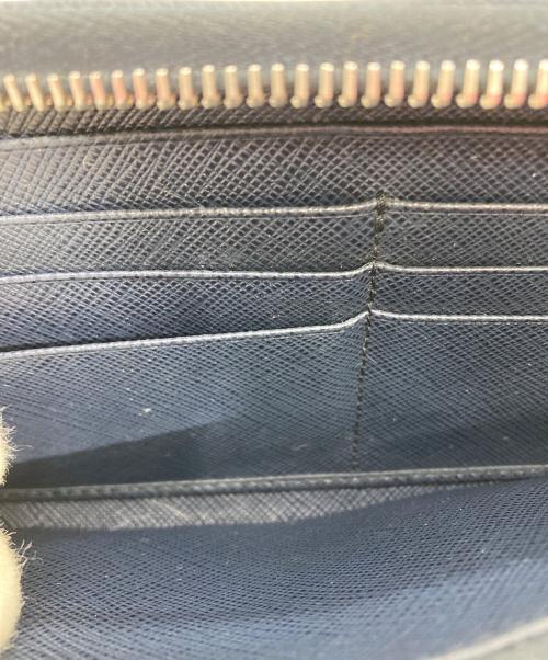 PRADA（プラダ）PRADA (プラダ) サフィアーノ ラウンドファスナー財布 ネイビーの古着・服飾アイテム