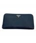 PRADA（プラダ）の古着「サフィアーノ ラウンドファスナー財布」｜ネイビー