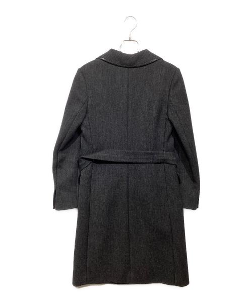 PRADA（プラダ）PRADA (プラダ) レザーパイピングコート ブラック サイズ:40の古着・服飾アイテム