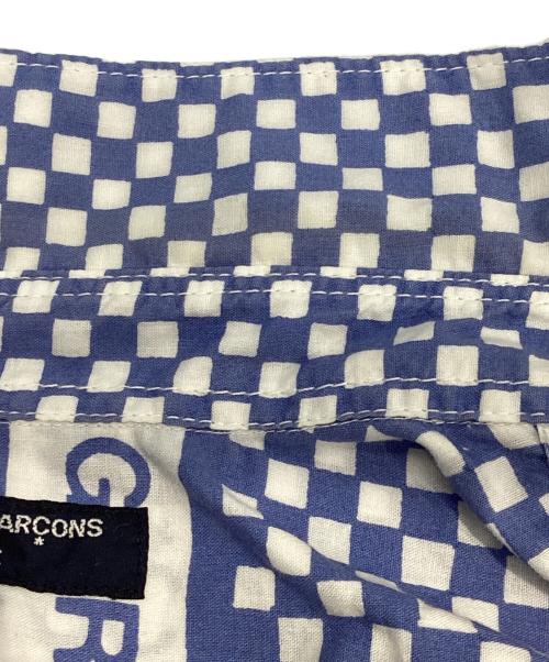 COMME des GARCONS HOMME（コムデギャルソン オム）COMME des GARCONS HOMME (コムデギャルソン オム) ロゴチェッカー柄シャツ　	AD2003  ブルー×ホワイト サイズ:Sの古着・服飾アイテム