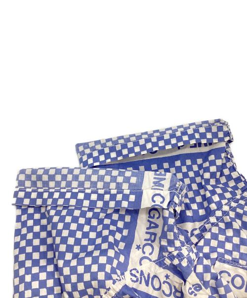 COMME des GARCONS HOMME（コムデギャルソン オム）COMME des GARCONS HOMME (コムデギャルソン オム) ロゴチェッカー柄シャツ　	AD2003  ブルー×ホワイト サイズ:Sの古着・服飾アイテム