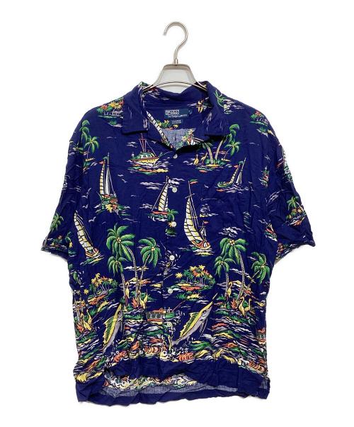 POLO RALPH LAUREN（ポロ・ラルフローレン）POLO RALPH LAUREN (ポロ・ラルフローレン) アロハシャツ ネイビー サイズ:XLの古着・服飾アイテム