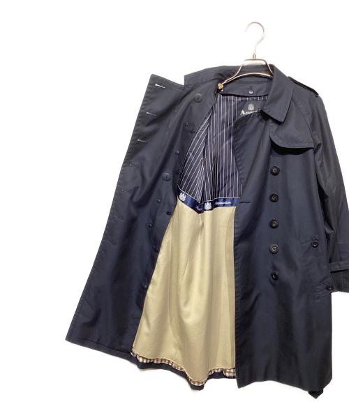 Aquascutum（アクアスキュータム）Aquascutum (アクアスキュータム) ライナー付きトレンチコート　1451001-39 ネイビー サイズ:4Ｓの古着・服飾アイテム