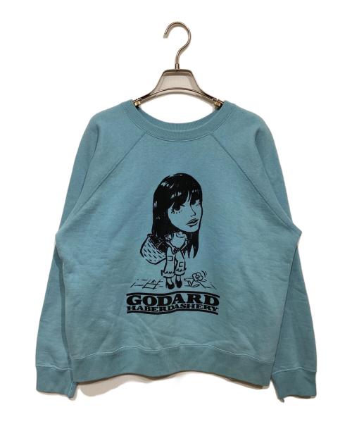 Godard haberdashery（ゴダール ハバダッシェリー）Godard haberdashery (ゴダール ハバダッシェリー) Jane Birkin Print スウェット ブルー サイズ:SMALLの古着・服飾アイテム