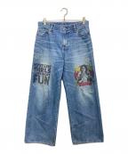 Hysteric Glamourヒステリックグラマー）の古着「WOMAN BANANA ワイドデニムパンツ」｜インディゴ