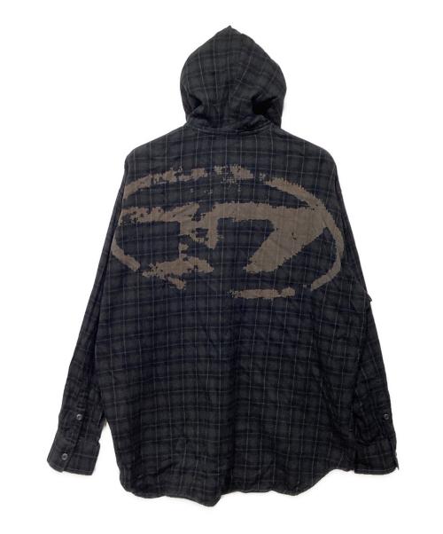 DIESEL（ディーゼル）DIESEL (ディーゼル) フーデッドシャツ ブラック サイズ:44の古着・服飾アイテム