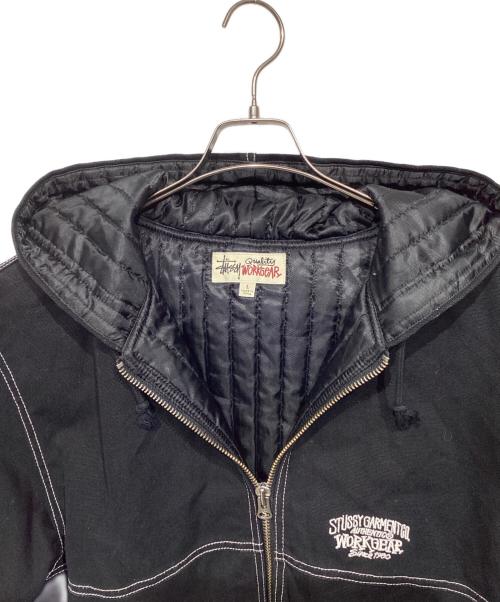 stussy（ステューシー）stussy (ステューシー) Contrast Stitch Work Jacket ブラック サイズ:Lの古着・服飾アイテム