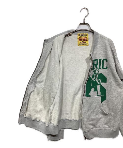 Hysteric Glamour（ヒステリックグラマー）Hysteric Glamour (ヒステリックグラマー) 76 オーバーサイズジャンパースウェットジャケット グレー×グリーン サイズ:Freeの古着・服飾アイテム