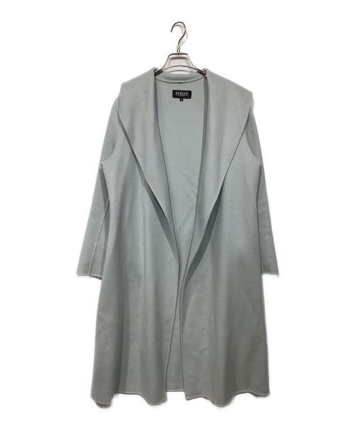 FOXEY BOUTIQUE（フォクシー ブティック）FOXEY BOUTIQUE (フォクシー ブティック) ショールカラーカシミヤコート ブルー サイズ:Fの古着・服飾アイテム