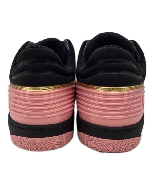 GUCCI（グッチ）GUCCI (グッチ) BASKET LOW レザーローカットスニーカー725905 ゴールド×ピンク サイズ:40の古着・服飾アイテム