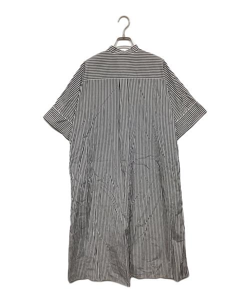 LOEFF（ロエフ）LOEFF (ロエフ) コットンストライプベルテッドワンピース ホワイト×ネイビー サイズ:1の古着・服飾アイテム