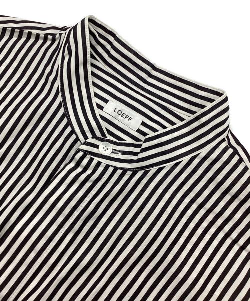 LOEFF（ロエフ）LOEFF (ロエフ) コットンストライプベルテッドワンピース ホワイト×ネイビー サイズ:1の古着・服飾アイテム