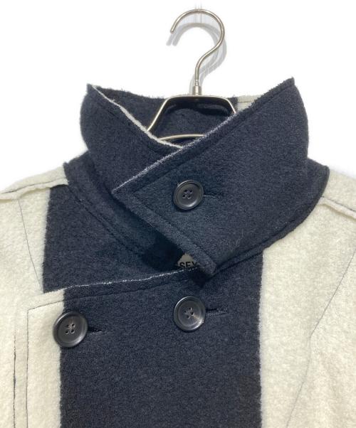 ISSEY MIYAKE（イッセイミヤケ）ISSEY MIYAKE (イッセイミヤケ) 縮絨加工ジャケット　IM33-KC332-08 ブラック×ホワイト サイズ:2の古着・服飾アイテム