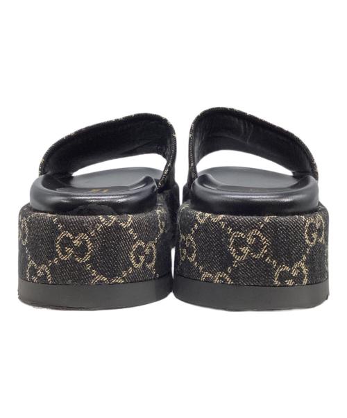 GUCCI（グッチ）GUCCI (グッチ) デニムプラットフォーム ブラック サイズ:37 1/2の古着・服飾アイテム
