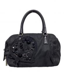 PRADA（プラダ）の古着「イブニングハート ハンドバッグ」｜ブラック