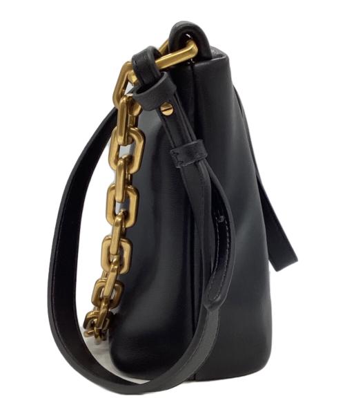 EMPORIO ARMANI（エンポリオ アルマーニ）EMPORIO ARMANI (エンポリオアルマーニ) ホーボーバッグ レザー チェーン付き スモール ブラックの古着・服飾アイテム