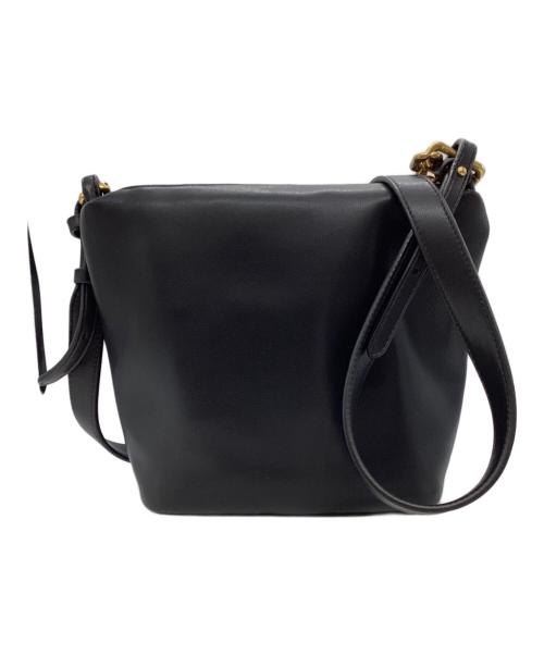 EMPORIO ARMANI（エンポリオ アルマーニ）EMPORIO ARMANI (エンポリオアルマーニ) ホーボーバッグ レザー チェーン付き スモール ブラックの古着・服飾アイテム