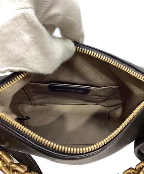 EMPORIO ARMANI（エンポリオ アルマーニ）EMPORIO ARMANI (エンポリオアルマーニ) ホーボーバッグ レザー チェーン付き スモール ブラックの古着・服飾アイテム