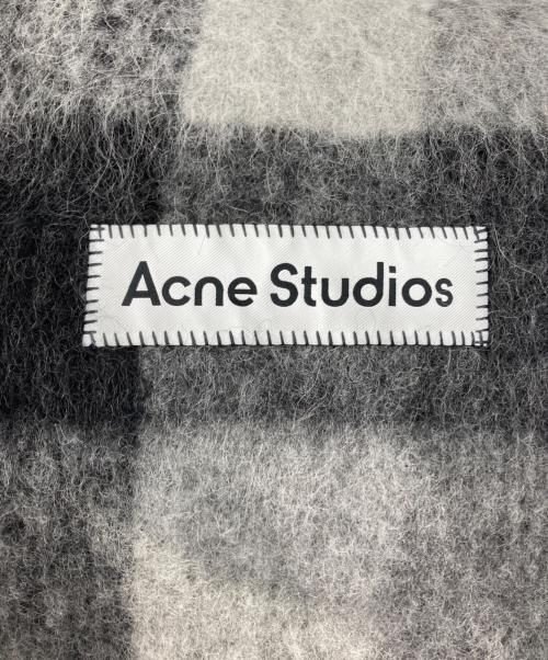 Acne studios（アクネ ストゥディオス）Acne studios (アクネ ストゥディオス) モヘアチェックスカーフ ブラック×グレー サイズ: 28×250ｃｍの古着・服飾アイテム